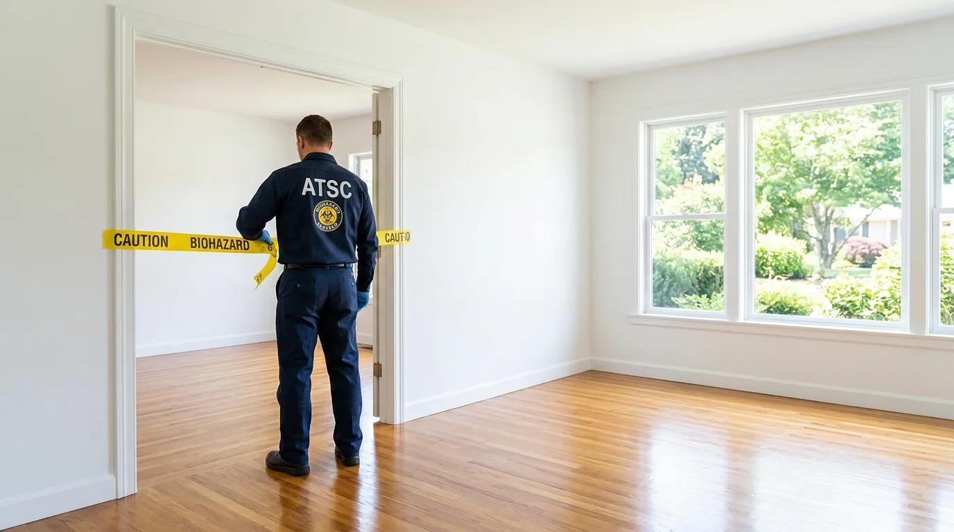 Certified biohazard cleanup crew performing Trauma Scene Cleanup in McHenry